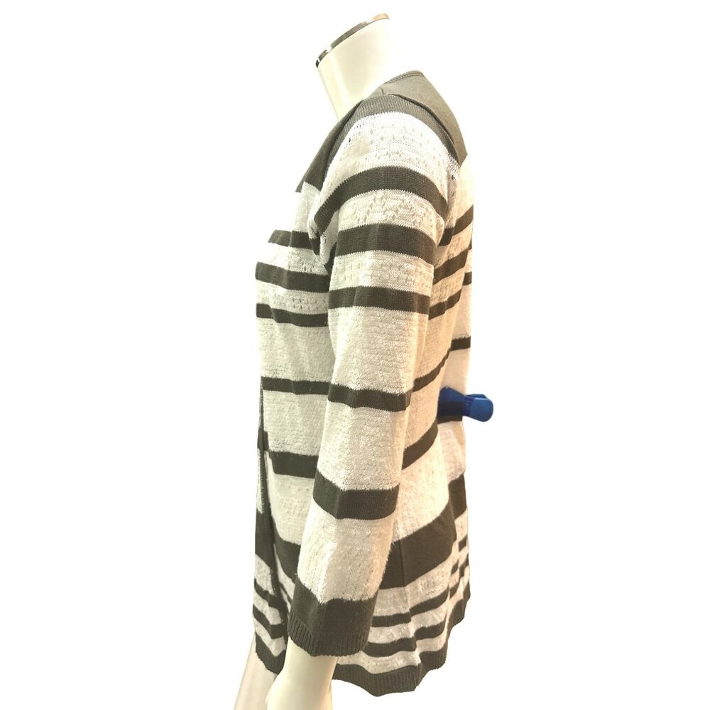 Christopher & Banks Womens Striped Cardigan Open Front Sweater M - Picture 4 of 8